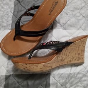Arizona wedge sandals, 7m, black